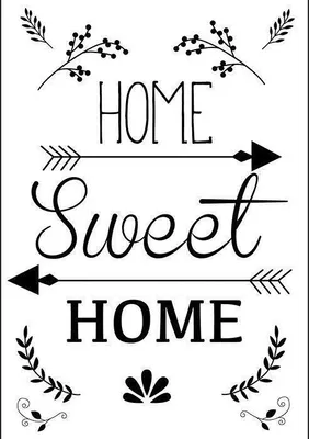 Produktbild von Bügelaufnäher Schwarz & Weiß A4 - Home Sweet Home