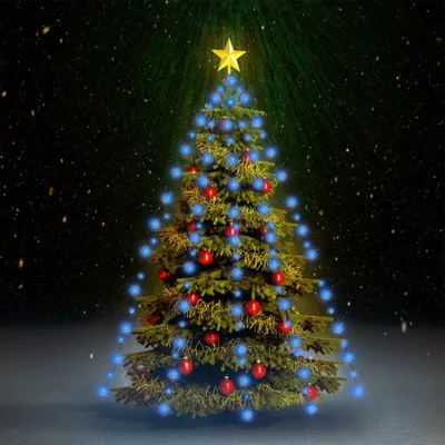 Image de The Living Store Filet lumineux pour sapin de Noël avec 150 LED bleu 150 cm