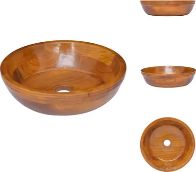 Immagine prodotto di vidaXL Lavabo in legno massiccio teak Φ40x10 cm - Lavabo da bagno