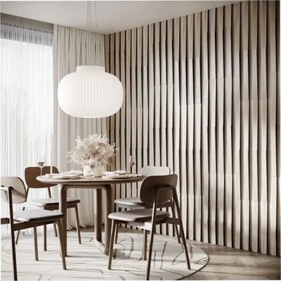Immagine prodotto di Set di 32 elementi – Pannelli fonoassorbenti a lamelle LOZA-5 | Larghezza delle lamelle: 5 cm | Decorazione per pareti | Colore: Sonoma