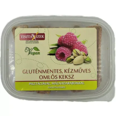 Produktbild von Vegane glutenfreie Kekse mit Himbeeren und Pistazien hausgemacht 180g  / ohne Zuckerzusatz