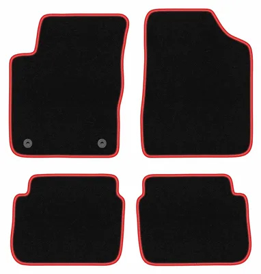 Obrázek produktu pro Velurové autokoberce pro: Hyundai i10 2007-2013 hatchback černo-červené