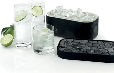 Image de Silicone Bac à glaçons et boîte de rangement - Boîte de rangement pour glaçons - Noir