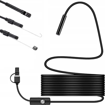 Zdjęcie produktu dla Endoskop kamera inspekcyjna 3 końcówki IP67 6 LED