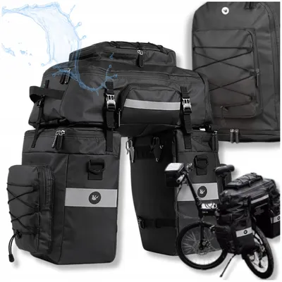 Produktbild von Rhinowalk Fahrrad-Gepäckträgertasche Wasserdicht 65L Hinten