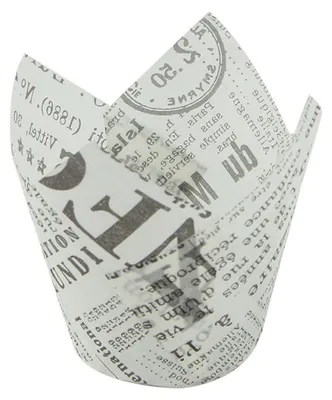 Produktbild von 50 Stück - Muffin-Tulpen-Papierförmchen - Cupcake-Tulpen - Muffinpapier Backpapier - Weißes Zeitungspapier