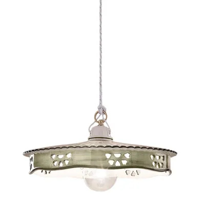 Produktbild von Klassischer Kronleuchter Alessandria Keramik und Satin Messing 1 Licht E27