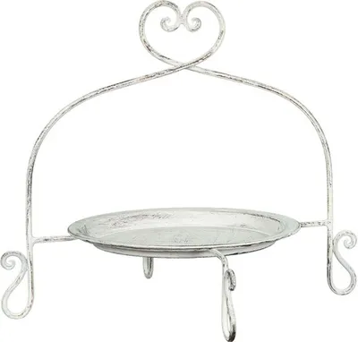 Produktbild von Deko Kuchen Teller Etagere Antik Weiß 40x40x32cm Tellerständer Metall Tischdeko