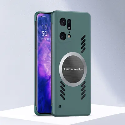 Produktbild von Oppo Find X5 Pro Hülle, Frameless PC Matt Kühlabdeckung Loch Wärmeableitung Schutzhülle für Oppo Find X5 Pro Grün