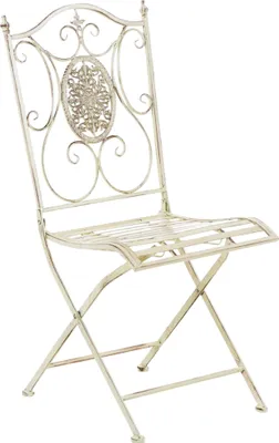 Produktbild von CLP Gartenstuhl Sibell – Eisen, klappbar, verzierter Jugendstil antik-creme
