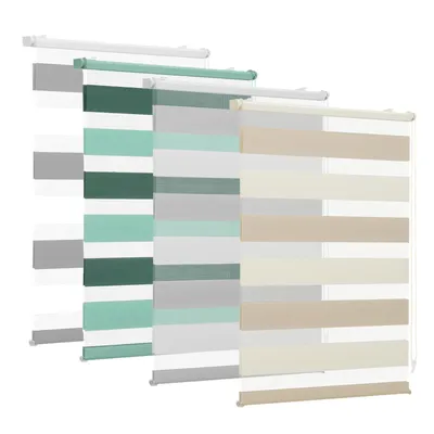 Produktbild von Sekey Doppelrollo Klemmfix ohne Bohren DuoRollo Verdunkelungsrollo blickdicht Sichtschutz Rollos für Fenster und Tür Weiß + Dunkelgrau 40x130cm