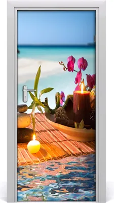 Produktbild von Tulup Türaufkleber 85x205 cm Dekorative Aufkleber Selbstklebend Wasserdichte Tapete Abnehmbar Schlafzimmer Wohnzimmer Wohnkultur - Orchideen und Bambus