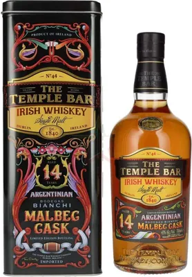Produktbild von The Temple Bar 14 Years Old Single Malt Irish Whiskey Malbec Cask 43 %  0,70 lt.