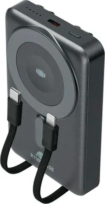Imagen del producto de Rivacase VA2608, 10000 mAh, batería de polímero de litio (LiPo), carga inalámbrica, 3,7 V, 38,5 W, color , color gris