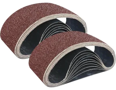 Image de Bandes abrasives de 75 x 533 mm, lot de 25, grains P80 à P320, pour ponceuses à bande