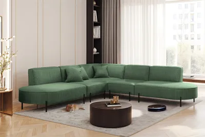 Produktbild von Ecksofa Designersofa VALENCIA in Stoff Scala Forest Universal