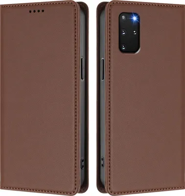 Produktbild von Handyhülle für Samsung Galaxy S20+ 5G, Kunstleder Klapphülle Stoßfeste Magnetische Hülle mit Ständer Braun