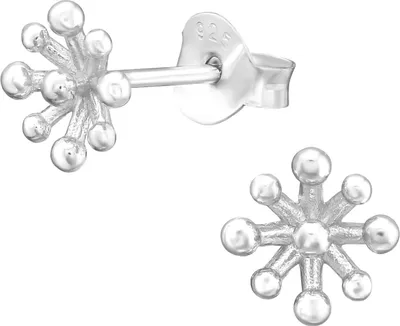 Produktbild von Ohrstecker Ohrringe 925 Sterling Silber vergoldet mit Blume Material - Silber