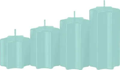 Produktbild von 4er Set Sternkerzen abgestuft Türkis Ø 6 cm