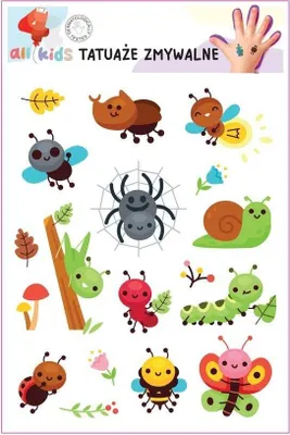 Image de Tatouages lavables pour enfants Insectes joyeux