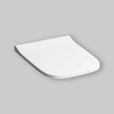 Immagine prodotto di Geberit Smyle Square Siège de WC Slim avec couvercle, Wrap over, antibactérien, charnières QuickRelease, blanc, avec dispositif dabaissement automatique, 500.687.01.1, 500.687.01.1