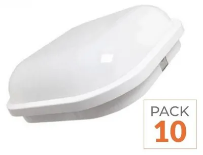 Image de Pack de 10 - Applique LED Murale 20W Blanche Carré IP65 - Blanc Neutre 4000K - 5500K