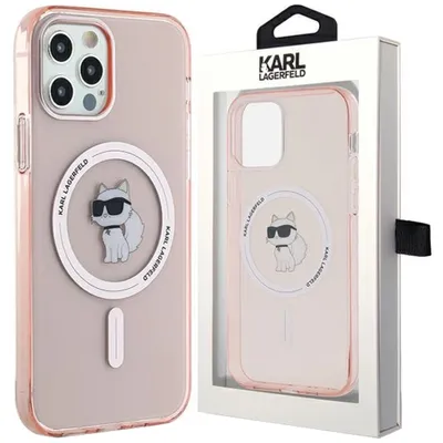 Produktbild von Karl Lagerfeld KLHMP12MHFCCNOP iPhone 12/12 Pro 6.1" pink hardcase IML Choupette MagSafe Schutzhülle