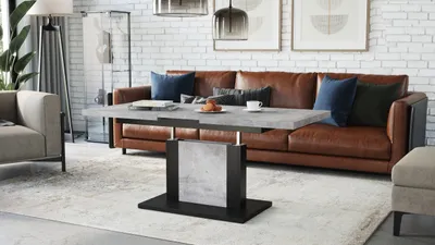 Produktbild von Design Couchtisch Tisch Orion stufenlos höhenverstellbar ausziehbar 120 bis 180cm Esstisch