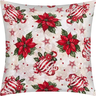 Produktbild von Kissen CHRISTMAS - 40x40 cm - Rot,Grün,Creme