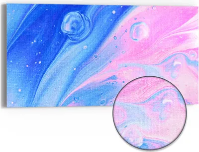 Produktbild von DEQORI Hybrid Leinwand Bild 60x30 cm 'Kosmische Harmonie' Wandbild Glas flach modern