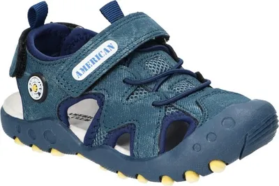 Produktbild von AMERICAN RL169 Solide KinderSandalen, Naturleder Innensohle, Klett Sandalen, Sportsandalen, Marineblaue 29