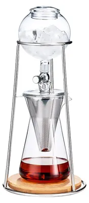 Image de Presse à café Druppeltoren 600ml - Verre borosilicaté résistant à la chaleur - Acier inoxydable