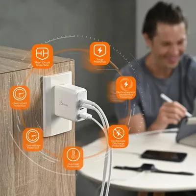 Image de Chargeur mural j5create JUP4370EF-N Blanc