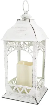 Zdjęcie produktu dla Lampion, latarenka, LED, biały, ozdobny świecznik