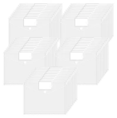 Image de Lot de 50 pochettes transparentes et étanches pour documents A4, avec 11 perforations