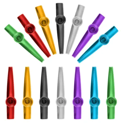 Produktbild von Kazoo-Set, 14 Stück – Musikinstrumente – Aluminiumlegierung – 7 Farben – Geeignet für Kinder – Leicht und langlebig – Musikinstrument