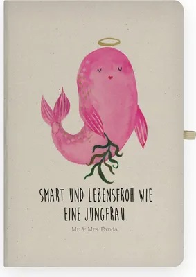 Produktbild von Mr. & Mrs. Panda Journal Sternzeichen Jungfrau - Transparent - Geschenk, Meerjungfrau, Geburtstag September, Adressbuch, notizbuch a4, Tagebuch, Jungfer, Kladde