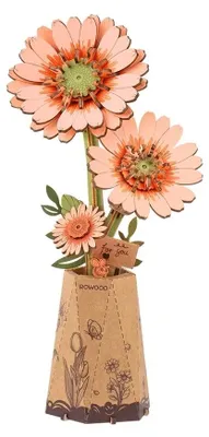 Produktbild von ROBOTIME Rowood 3D-Holzpuzzle Orange Gerbera 105 Punkte