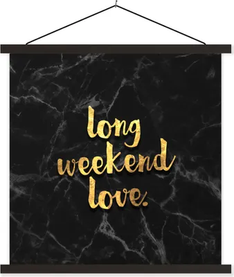 Produktbild von MuchoWow® Textilposter Zitate - Liebe - Gold - Marmor 40x40 cm mit schwarzem Rahmen - Fotos