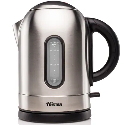 Produktbild von Tristar WK-3220, 1,7 l, 2400 W, Schwarz, Edelstahl, Edelstahl, Wasserstandsanzeige, Drahtlos