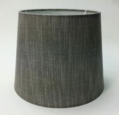 Produktbild von Various Leuchten Grauer Stoff-Lampenschirm rund mit Struktur, E27, 23 cm