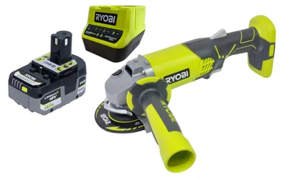 Zdjęcie produktu dla RYOBI R18AG-0 Akumulatorowa szlifierka kątowa 18 V ONE+ 115 mm + 1x akumulator 5,0 Ah + ładowarka