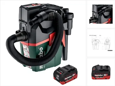 Produktbild von Metabo AS 18 L PC Compact Akku Sauger 18 V 6 l IPX4 Staubklasse L Nass und Trocken + 1x Akku 10,0 Ah - ohne Ladegerät