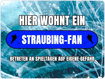 Produktbild von Hier wohnt ein Straubing-Fan Metallschild XXL in 28x38 cm mit Eishallen