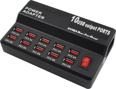Obrázek produktu pro USB Super Fast Charge HUB10 12A Smart Charging Station USB nabíječka Mobilní tablet Digitální nabíječka Evropská regulace