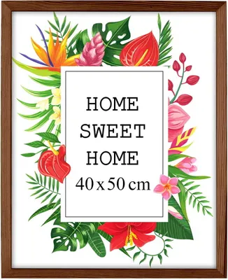 Obrázok produktu pre MG Design rám na obrazy 40 x 50 cm - farba hnedá z dreva, s akrylovým sklom - na vertikálne alebo horizontálne zavesenie/postavenie, na fotografie, plagáty