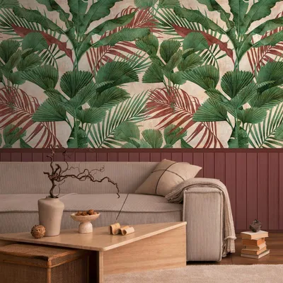 Productafbeelding van Profhome 398081-GU Fotobehang jungle mat groen roodbruin 1,59 m x 2,8 m