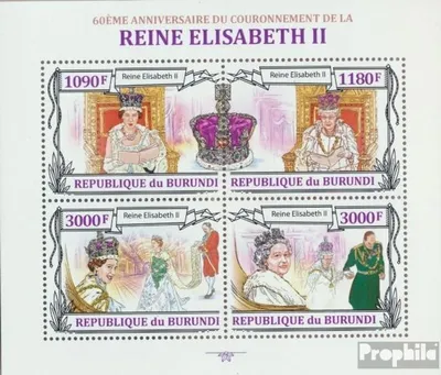 Produktbild von Briefmarken Burundi 2013 Mi 3173-3176 Kleinbogen (kompl. Ausgabe) postfrisch Königin Elizabeth II