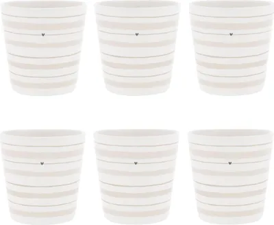 Produktbild von 6er Set Becher ohne Henkel Watercolour Stripes 300ml Bastion Collections