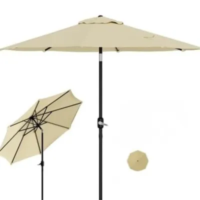 Produktbild von Gartenschirm 215 cm Neigbar mit Kurbel UV-Schutz Wasserabweisend, KI-generiertes Bild
